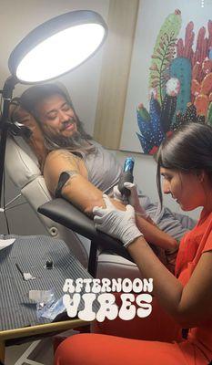 Me getting a tattoo