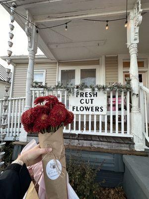 Floral bouquet from the store clerk