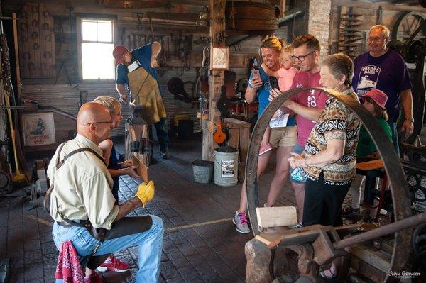 The J.C. Marlatt Blacksmith Shop during The Wagon's West Festival in June!