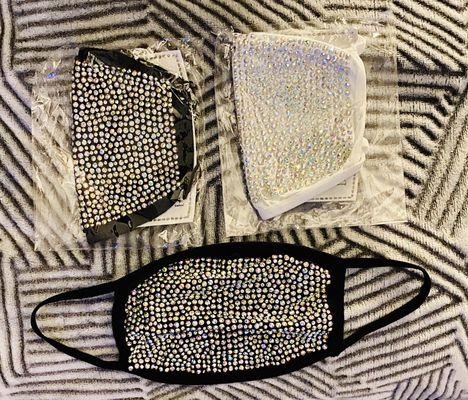 Bling masks w/ replaceable filter for $30. Each or 2 for $50.00.