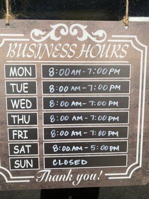 Updated Business Hours _ May 2023