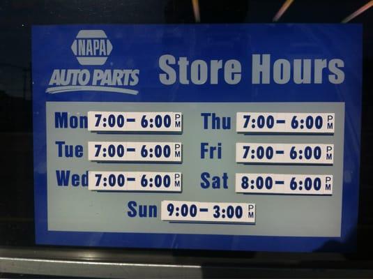 Store hours