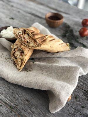 Chicken kabob pita wrap