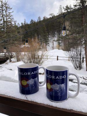 A cup of coffee on the balcony