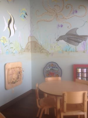 Kids play area with sea-life aquatic theme.