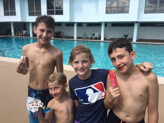 Enjoying a pool day and some treats at the Country Club.