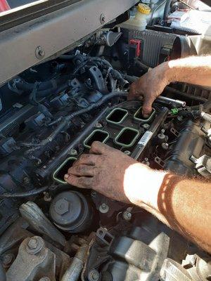 Replacing gaskets on intake manifold before reassembling