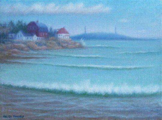 Partly Sunny, Gentle Breeze, 12 x 16 Oil Painting of Good Harbor Beach