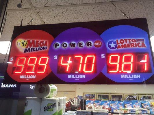 Lottery up to 1 Billion dollars as of 10/19/2018 8:41pm