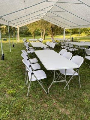 Tables and chairs