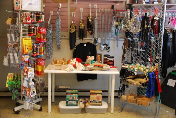 Great selection of toys, collars and canine supplies