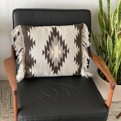 Double sided wool Chimayo pillow.