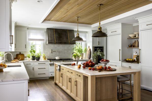 Transitional white oak Kitchen.