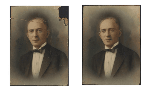 Before and after photo restoration