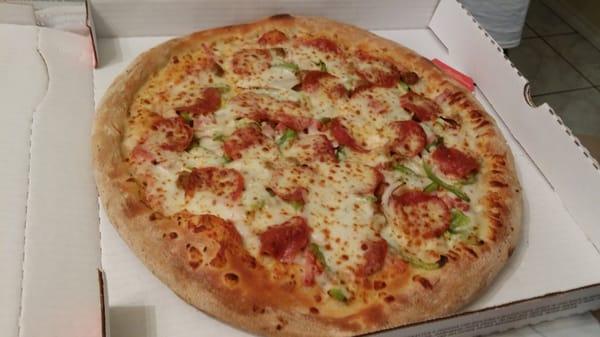 It's all in the details. The pizza doesn't have jalapeños, garlic butter, or a banana pepper. Worst of all its not even cut!