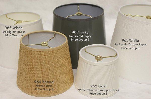 We carry lamp shades and can special order almost any size, shape and color you need.