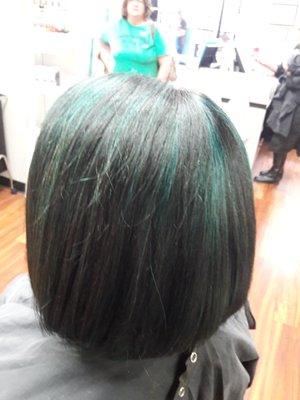 Teal highlights