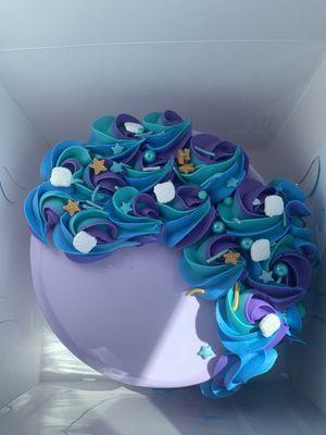 Custom Cake for Mermaid Theme Party (sprinkles added by myself)