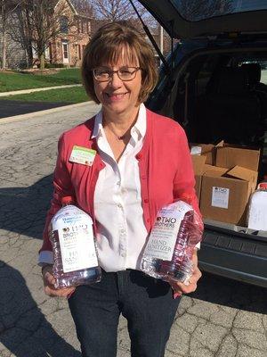 Oasis donates hand sanitizer in April