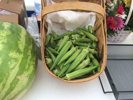 Saturday Curb Market is awesome.  Okra just $2.00 a pound