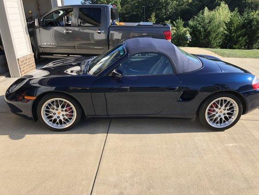 Ceramic coating on a Porsche Boxster S