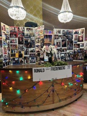 Beautiful setup they did of photos of my husbands late grandpa