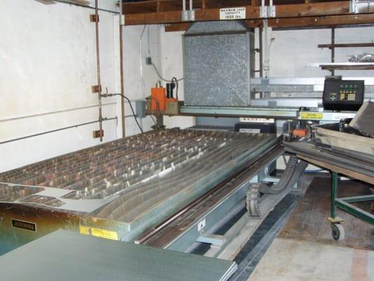 Plasma cutter in All County Sheet Metal in West Palm Beach, Florida area.