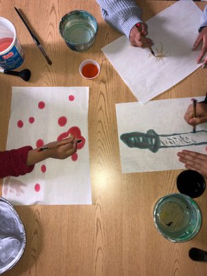 Art is highly valued at MOS- the kids learn about different techniques and get to be creative.