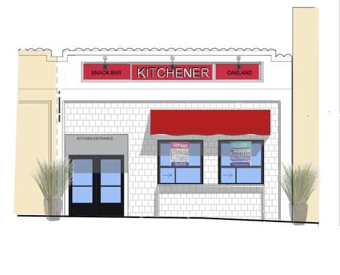 A rendering of the future Kitchener Snack Bar