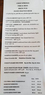 Beer menu. Yum