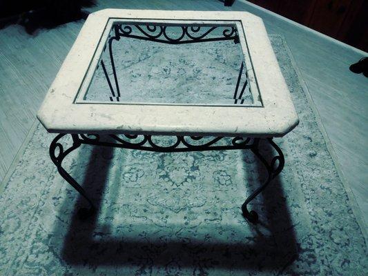 Marble and glass top coffee table $10.10