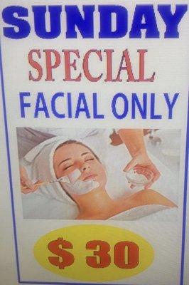 Sunday Special Facial Only $30