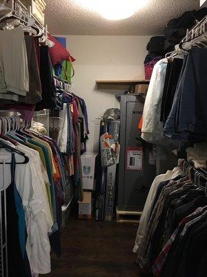 Closet after cleaning & organizing