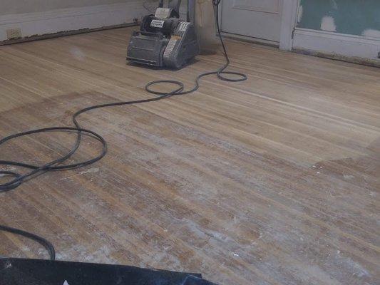 pictures of wood floor in procces