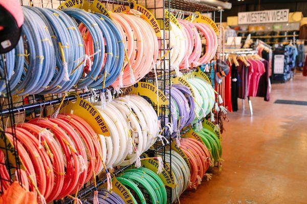 We have a huge variety of ropes! Cactus, Fastback, Lonestar, and Willard Ropes can all be found at our store.