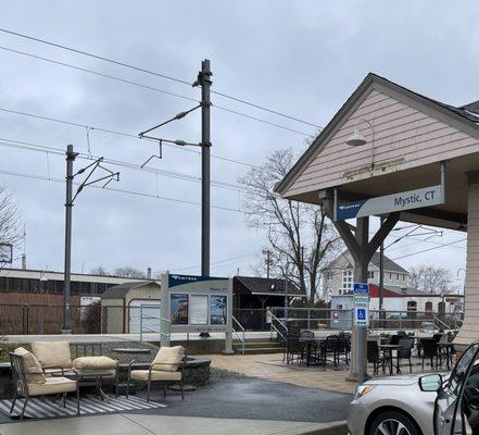 Outdoor seating during the warmer seasons.