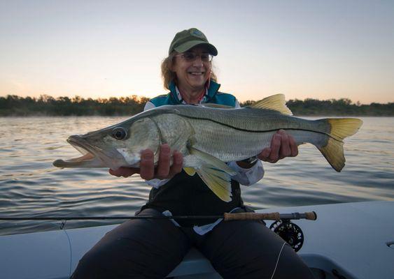 Lisa from Alaska with her first snook on Fly!