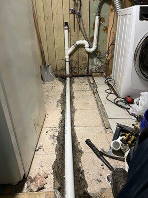 Installed new washing machine drain line