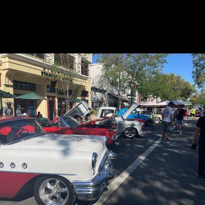 Car meetup in downtown Pleasanton