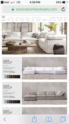 Restoration Hardware furniture available for decorating packages.