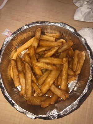 Fried chicken chunks and fries. As you can see the fries were drenched in oil. This is truly unacceptable.