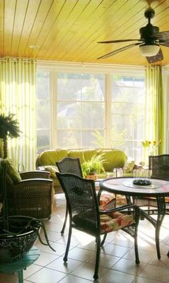 Love when a room comes together. Lovely sunroom with new curtains and seat cushions made this room a relaxing area to sit in.