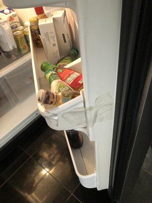 Broken refrigerator