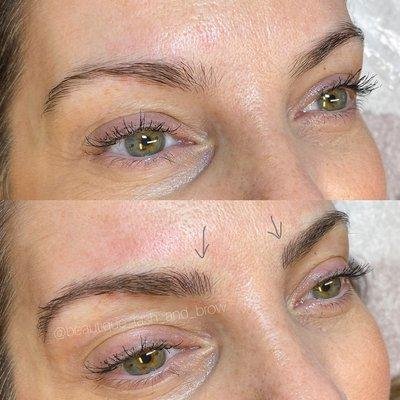 Very little change as client's wish. Added strokes in the front of the eyebrows to bring them closer