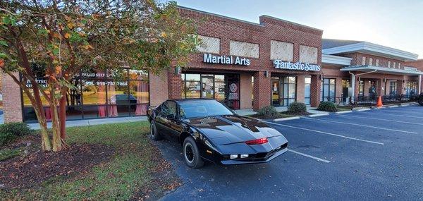 KITT in front of the dojo.