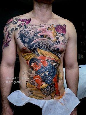 Japanese tattoo. Japanese arm sleeve. Koi Japanese tattoo. Japanese tattoo Brooklyn NY