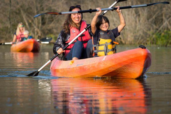 Kayaking with a buddy on the Galien River