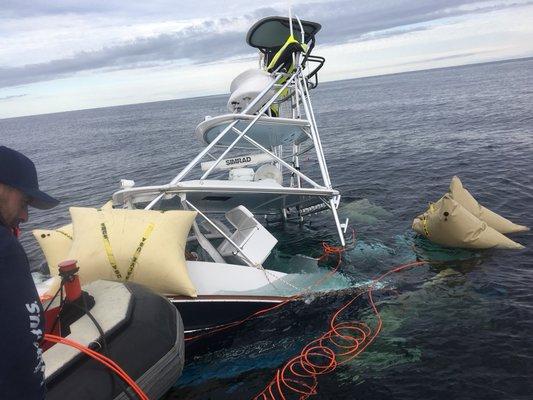 Recovering a Sportfish 25 miles offshore