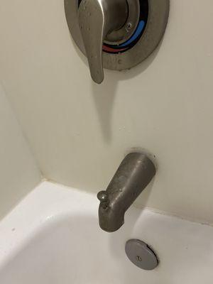 Unkempt faucet.