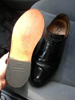 Re-soled dress shoes